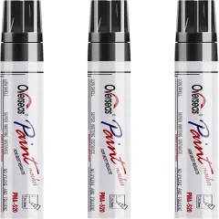 Permanent Paint Markers Pens - 3 Pack Black Oil Based Paint Pens, Medium Tip, Quick Drying and Waterproof Marker Pen for Metal