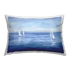 Stupell Industries Vivid Boats Open Sail Outdoor Printed Throw Pillow Design by Julia Purinton, 14 x 7 x 20