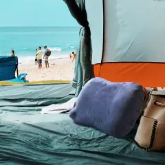 Camper Tool Lightweight, Compact, Soft Velvet Inflatable Travel Pillow