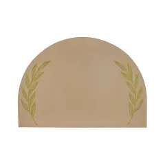 Eucalyptus Embroidered Leatherette Placemat - Set of 4 Tan