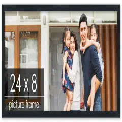 Panoramic Slim Profile Black Picture Frame - UV Acrylic, Foam Board Backing, Hanging Hardware