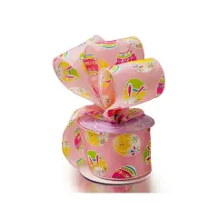 Pink Decorated Easter Egg Ribbon 2.5" x 10 Yards