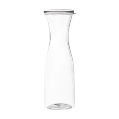 Clear Large Disposable Plastic Wine Carafes with Lids - 35 oz. (12 Carafes)