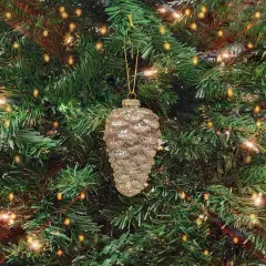 Golden Glass Pinecone Christmas Ornament F07M7-4(LH76-23207)