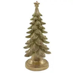 12.9" Gold Resin Christmas Tree &ndash; Elegant Holiday Decoration