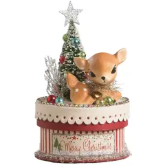 Merry & Bright Deer on Box 7"