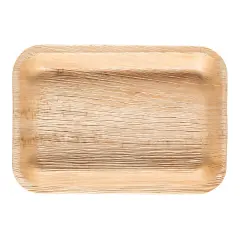 Rectangular Natural Palm Leaf Eco-Friendly Disposable Trays - 14" x 10" (100 Trays)