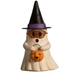 Witchy Ghost with Pumpkin Luminary 6"