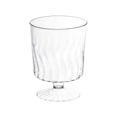 Clear Plastic Pedestal Wine Glasses - 8 oz. (240 Glasses)