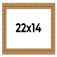 Contemporary Gold Picture Frame - UV Acrylic, Backing Board, Hanging Hardware Included