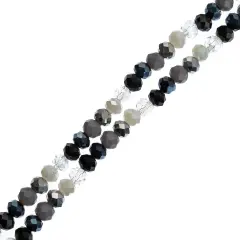 Crystal Lane DIY 7" Designer Glass Bead Multiple Strands Gray Mix