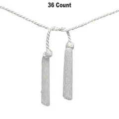 White Corded Tassels 1/8" x 33"