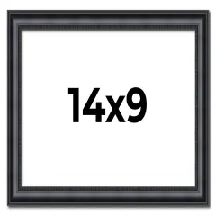 Photo Size Linear Black Picture Frame - UV Acrylic, Foam Board Backing, Hanging Hardware