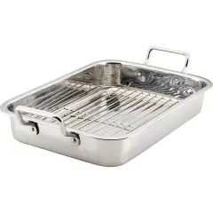 Farberware Stainless Steel Roaster with Rack &ndash; 16-Inch Durable Roasting Pan for Perfectly Cooked Meats and Vegetables