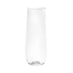 Clear Stemless Plastic Champagne Flutes - 9 oz. (64 Glasses)