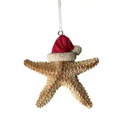 Kitcheniva Christmas Starfish Ornament Santa Hat Decor