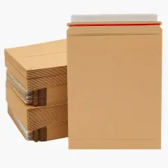 100-Pack Stay Flat Rigid Mailers 9x11.5 with Self Adhesive Seal, 450 gsm Sturdy Bulk Brown Cardboard Envelopes for Shipping Photos, Magazines, Comic Books, Art Prints, Documents, Collectibles