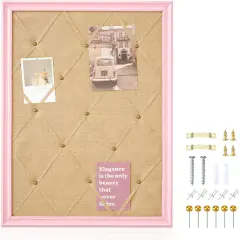 Pink Bulletin Cork Board with 20 Pushpins - 21"&times;27"