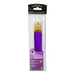 RSET-9135 | 5pc Golden Taklon Detail Brush Set