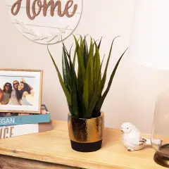 Northlight Artificial Agave Succulent Plant in a Textured Pot - 17" Green