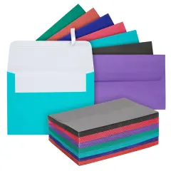 100 Pack Colored 4x6 Envelopes for Invitations, Birthday Cards, Wedding, Photos, Self-Adhesive Peel-Off-and-Stick (A6, 7 Colors) Multicolor