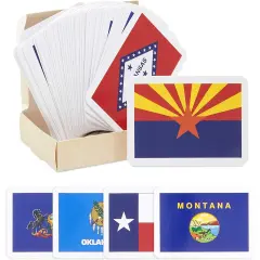 BLUE PANDA 50 US States & Capitals Flash Cards for Kids Ages 3-14 - Quick Study Deck - US State Capitals Card Set for Learning - Countries of The World Flashcards - Country Flashcards, 2.5 x 3.5 in