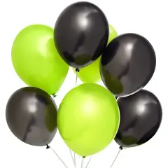 Black and Lime Green Latex Party Balloons (12 In, 50 Pack) Multicolor