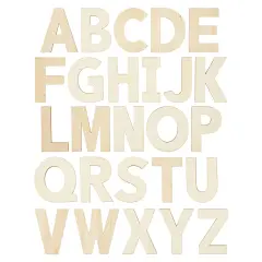 36 Pieces Unfinished Wooden Alphabet Letters for Crafts, 2 Extra Sets of Vowels AEIOU (6 Inches) Brown