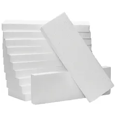 1-Inch Thick Foam Rectangle Blocks for Crafts, Diorama Supplies, Centerpieces, School Projects, Packaging, Polystyrene Boards for DIY Sculpture (12x4x1 in, 12-Pack) White