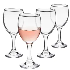 Set of 4 Short Stemmed Small Wine Glasses for Tasting, Port, White Wine, Juice (4.5 oz) Clear