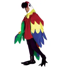 Parrot Adult Costume Multi Colored Polyfoam Body Wings Head and Shoe Covers