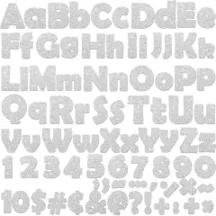260Pcs Glitter Silver Bulletin Board Letters for Classroom 4&rdquo; Letter Combo Pack Set