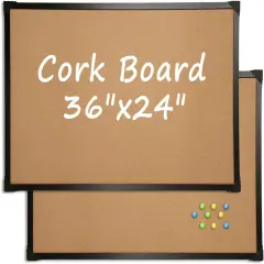 Large Wall-Mounted Pin Board with Frame