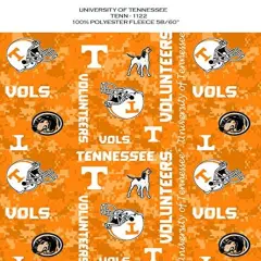 Licensed NCAA University of Tennessee Digital Fleece TENN-1122 Fabric by the Yard