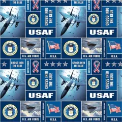 Sykel Enterprises U.S Air Force Block Fleece Fabric by the Yard