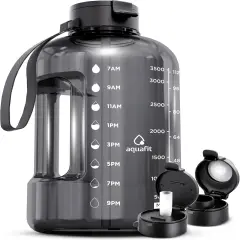 1 Gallon Water Bottle with Time Marker - Straw & Chug Lid