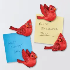 Collections Etc Decorative Cardinal Refrigerator Magnets - Set of 4