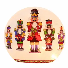 Stony Creek 9.0 Inch Nutcrackers Pre-Lit Large Orb Christmas Lighted Glass Accent , Christmas Decor German Folklore Soldiers Multicolored