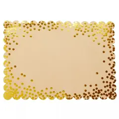 50 Pack Gold Disposable Paper Placemats with Foil Polka Dots