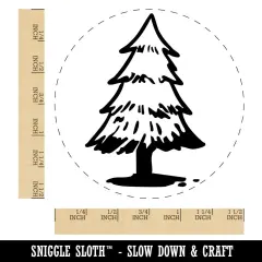 Hand Drawn Pine Tree Conifer Redwood Christmas Self-Inking Rubber Stamp
