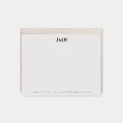 Monogram Note Cards with Beveled Type V