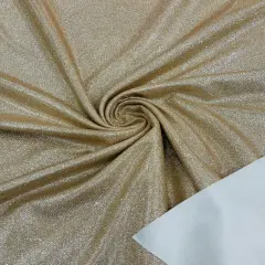 1 Yard Sparkly Glitter 4 Way Stretch Fabric Polyester Spandex Shimmer Material 58-60 inches width Champagne