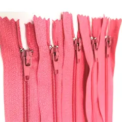 Flamingo Pink Generic Nylon Zippers #3 Coil Closed Bottom