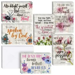 60 Pack Christian Inspirational Cards with Envelopes, Religious Encouragement Scripture, Bible Verses (6 Floral Designs, 5.98 x 4.02 x 0.1 inches) Multicolor