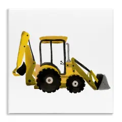 Stupell Industries Yellow Simple Bulldozer Wall Plaque Art Design by Elizabeth Medley
