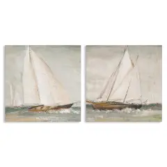 Stupell Industries Tall Ships at Sea 2 pc Canvas Wall Art Set Design by Patricia Pinto