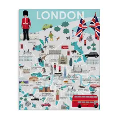 Stupell Industries London Landmark Map Canvas Wall Art Design by Betty Boynes
