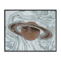 Stupell Industries Marble Pattern Planet Framed Giclee Wall Art Design by Daphne Polselli
