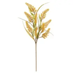 20&rdquo;High Mustard Heather Spray with Brown-Paper Wrapped Stem