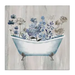 Stupell Industries Rustic Blue Floral Tub Canvas Wall Art Design by Conrad Knutsen
